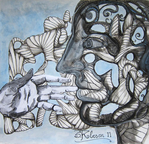 Stephen Robeson-Miller - Tactility - 2011 ink and gouache on paper